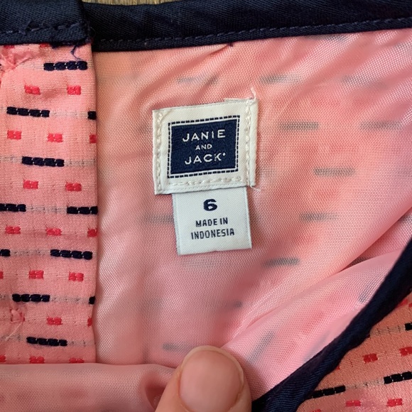 Janie & Jack Pick Stitch Jacquard Dress in Caribbean Rose - Picture 2 of 3